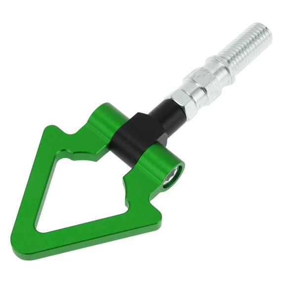 Unique Bargains Front/Rear Triangle Tow Hooks, Bumper Screw-on Tow Hook for Japanese Car Folding Racing Trailer Hook Aluminum Alloy Iron Green