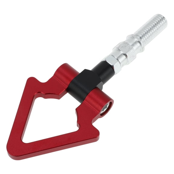 Unique Bargains Front/Rear Triangle Tow Hooks, Bumper Screw-on Tow Hook for Japanese Car Folding Racing Trailer Hook Aluminum Alloy Iron Red
