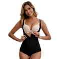 thumbnail image 1 of Unique Bargains Front Zipper Tummy Control Full Bodyshaper Black S, 1 of 6