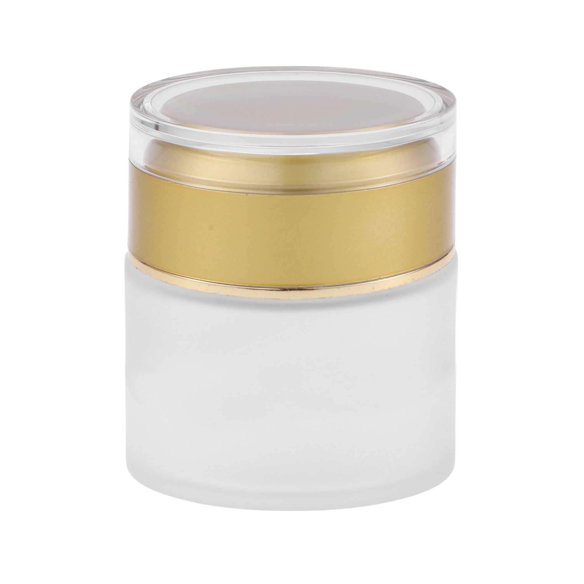 Unique Bargains Frosted Glass Dispensing Bottle 1 Pc Sandgold Tone 1.76oz