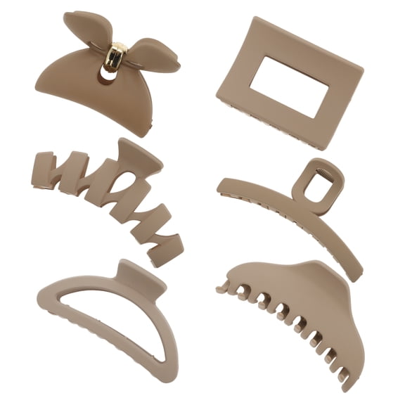 Unique Bargains Frosted Grace Hair Clips for Home Coffee Color 6 Pcs