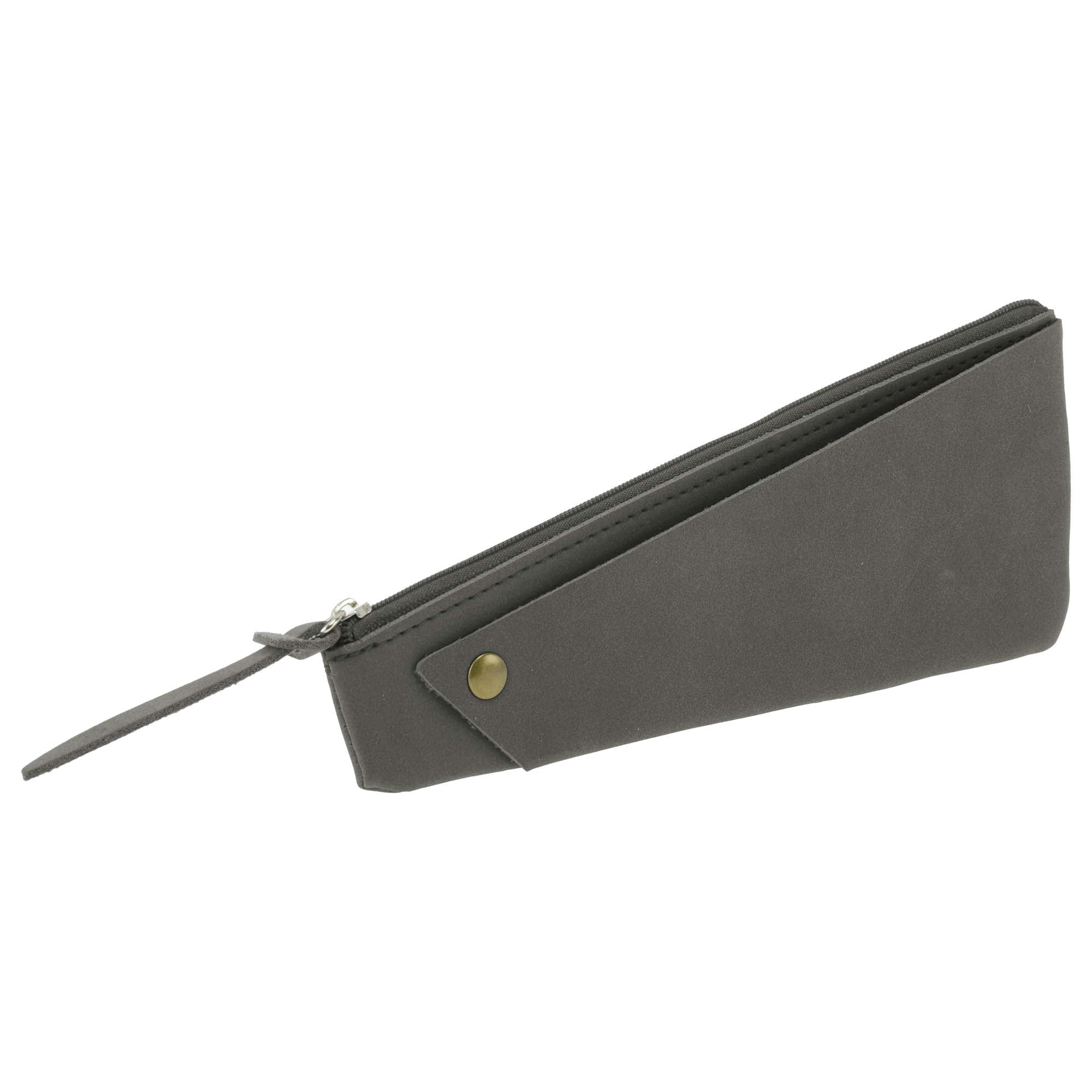 Unique Bargains Frosted Irregular Shape Style Pen Bag Organizer Gray