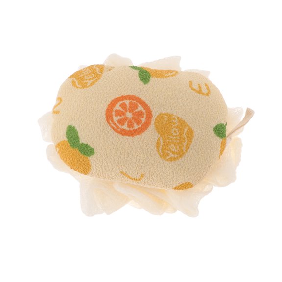 Unique Bargains Fruit Bath Sponge Body Scrubber 1 Pc Yellow