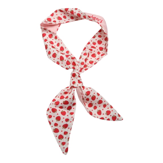 Unique Bargains Fruit Long Ribbon Headband for Women 1 Pc Light Pink Red