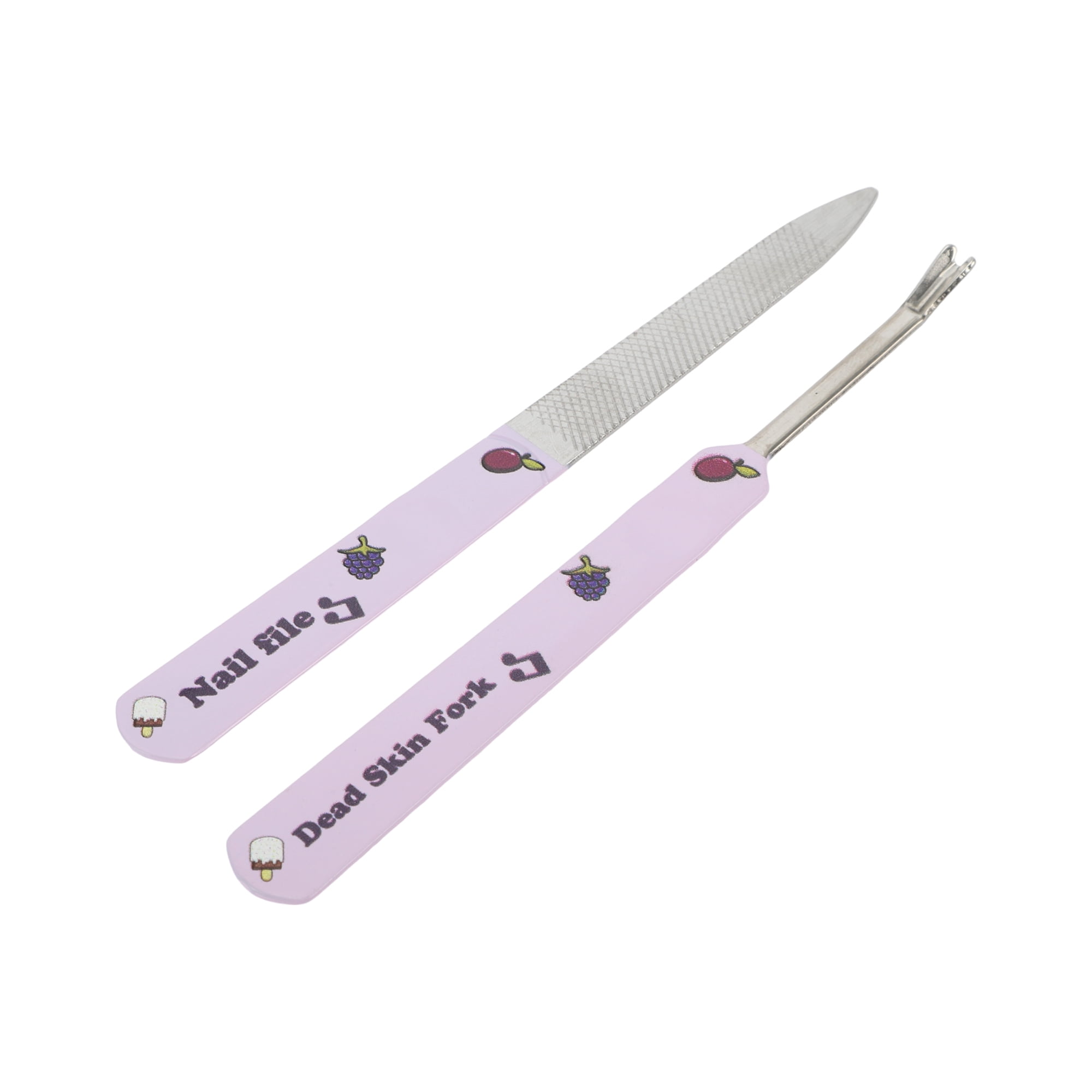 Unique Bargains Fruit Pattern Multifunctional Nail File 1 Set Purple