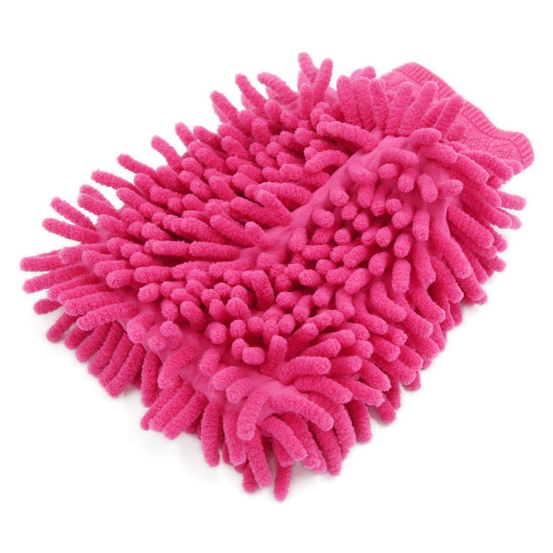 Unique Bargains Fuchsia Microfiber Chenille Wash Mitt Vehicle Cleaning Glove