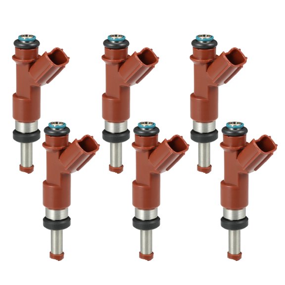 Unique Bargains Fuel Injector No.23209-0P040 Fuel Injection Nozzle for Toyota Camry 2007-2011 3.5L Red 6 Pcs
