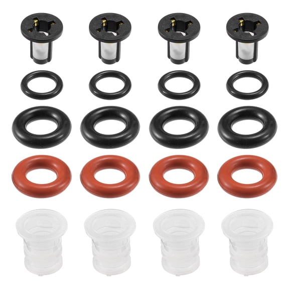 Unique Bargains Fuel Injector Seal O Ring Car O-Ring Rebuild Repair Kit for Honda Civic CRV KEIHIN NBR Rubber 4 Sets