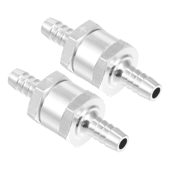 Unique Bargains Fuel Line Check Valve Non Return One Way Check Valve for Fuel Systems Aluminum Alloy 5/16" 8mm OD 2pcs