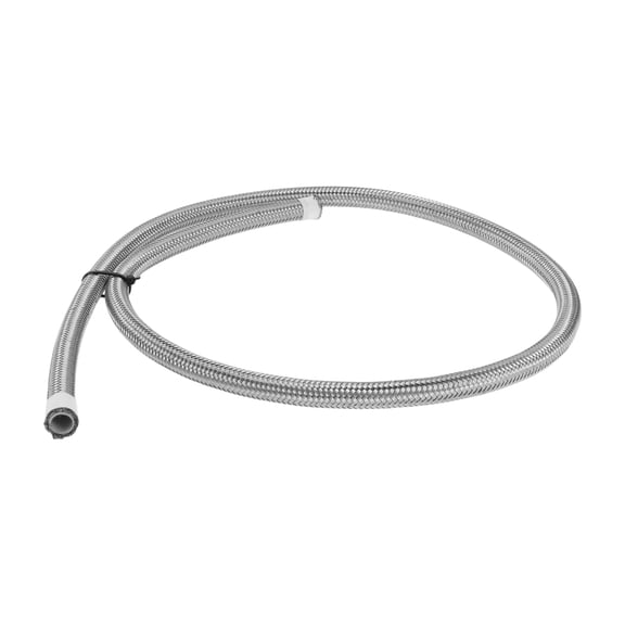 Unique Bargains Fuel Line Hose Silver Tone Vacuum Hose Automotive Fuel Hose 3ft 0.31"ID 27.43"OD PTFE Rubber,Stainless Steel Braided 1 Pcs AN6