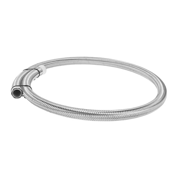 Unique Bargains Fuel Line Hose Silver Tone Vacuum Hose Automotive Fuel Hose 3ft 0.5"ID 40.38"OD PTFE Rubber,Stainless Steel Braided 1 Pcs AN10