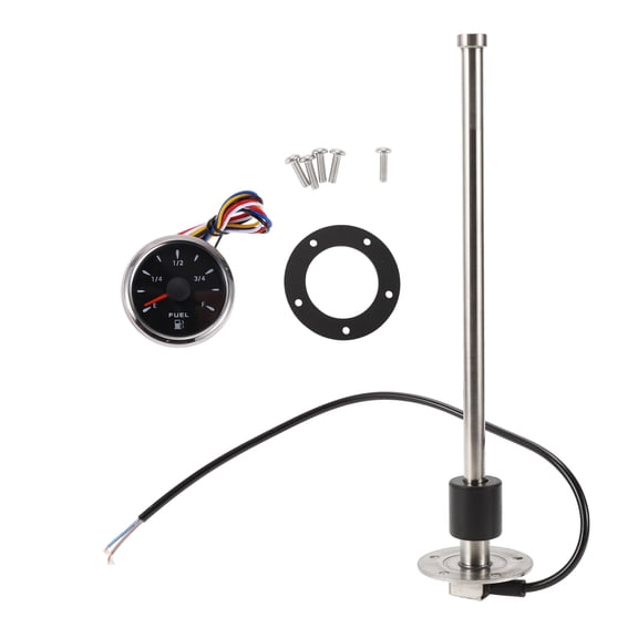 Unique Bargains Fuel Sending Unit and Gauge Kit 12.52" Length Boat Fuel Sending Unit Marine Fuel Sender Unit Metal Black 1 Set 240-33 Ohm