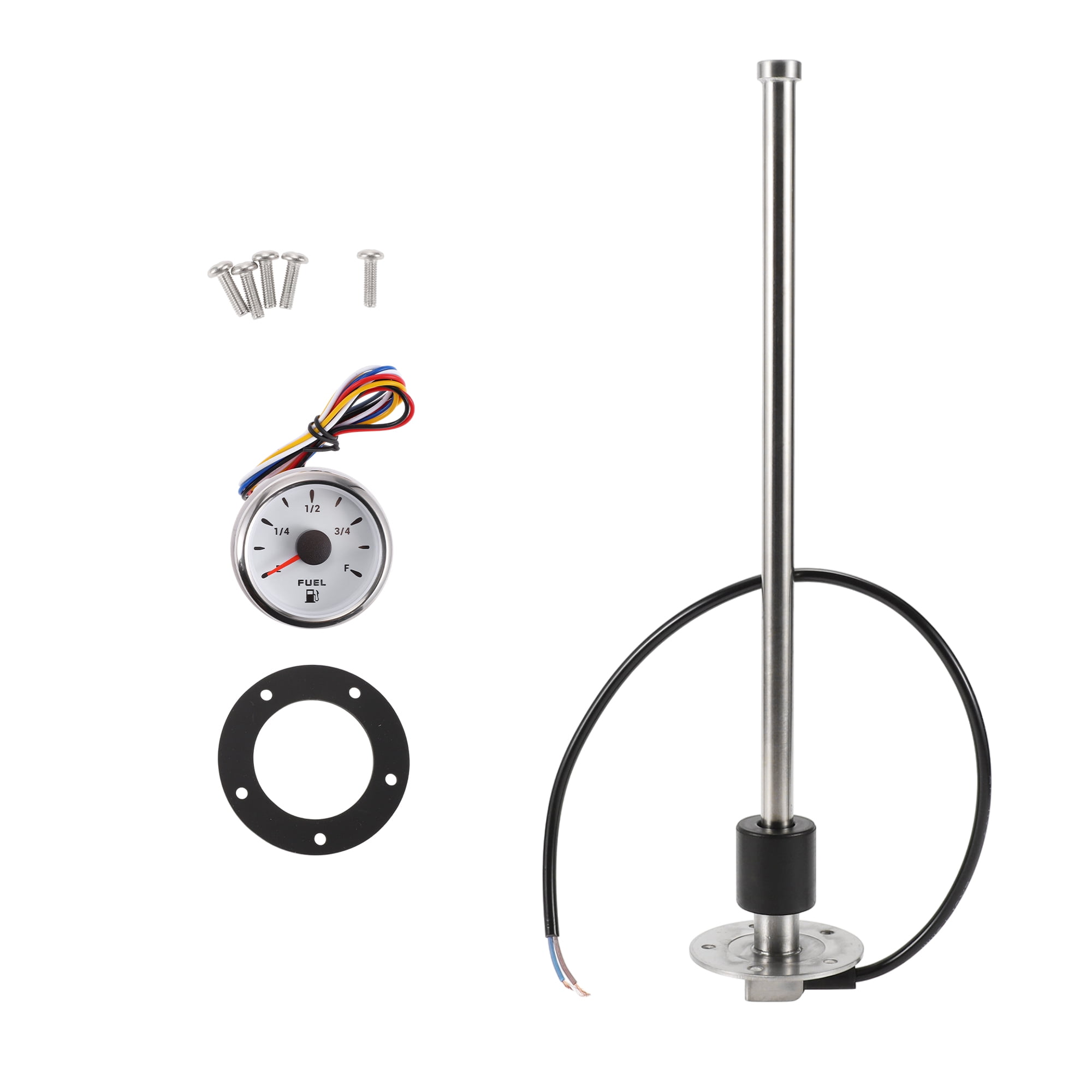 Unique Bargains 1set Fuel Sending Unit And Gauge Kit 17.72 Length Boat Fuel Sending Unit Marine Fuel Sender Unit Black Silver Tone Metal 0 190 Ohm