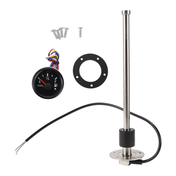 Unique Bargains Fuel Sending Unit and Gauge Kit 280mm Length Boat Fuel Sending Unit Marine Fuel Sender Unit Metal Black Silver Tone 1 Set 240-33 Ohm