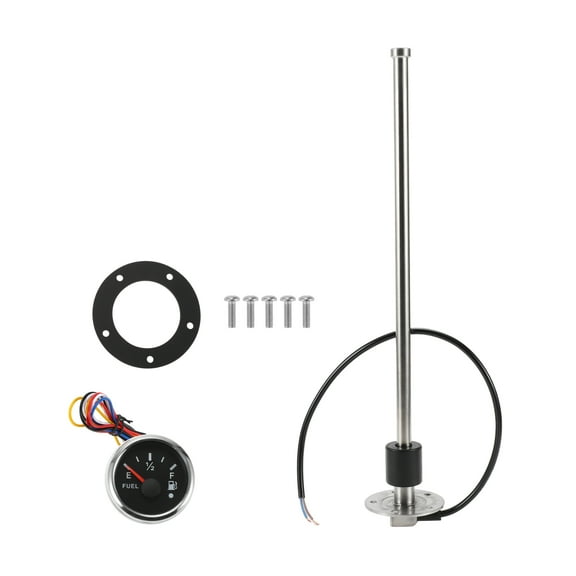 Unique Bargains Fuel Sending Unit and Gauge Kit 380mm Length Boat Fuel Sending Unit Marine Fuel Sender Unit Metal Black Silver Tone 240-33 Ohm