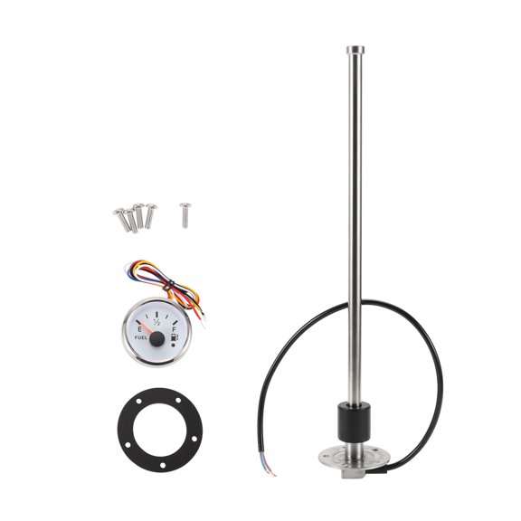 Unique Bargains Fuel Sending Unit and Gauge Kit 406mm Length Boat Fuel Sending Unit Marine Fuel Sender Unit Metal Silver Tone 1 Set 0-190 Ohm