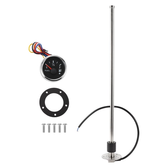 Unique Bargains Fuel Sending Unit and Gauge Kit 585mm Length Boat Fuel Sending Unit Marine Fuel Sender Unit Metal Black Silver Tone 240-33 Ohm