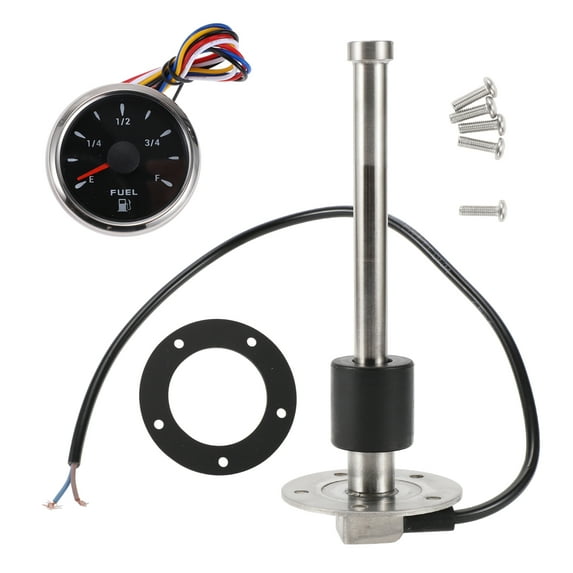 Unique Bargains Fuel Sending Unit and Gauge Kit Boat Fuel Sending Unit Marine Fuel Sender Unit Metal Black 1 Set 240-33 Ohm 7.09"