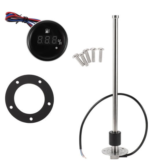 Unique Bargains Fuel Sending Unit and Gauge Kit Boat Fuel Sending Unit Marine Fuel Sender Unit 13.78" Length Metal Silver Tone 1 Set 0-190 Ohm