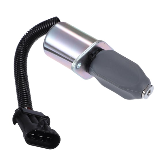 Unique Bargains Fuel Shut Off Stop Solenoid Valve Fit for Skid Steer 325 328 331 Black