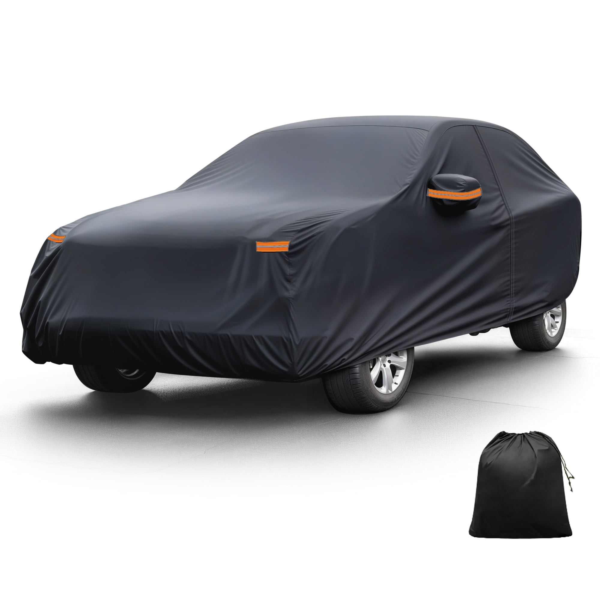 Unique Bargains Full Car Cover Black for Hyundai Tucson 187.01"x73.23"x59.06"