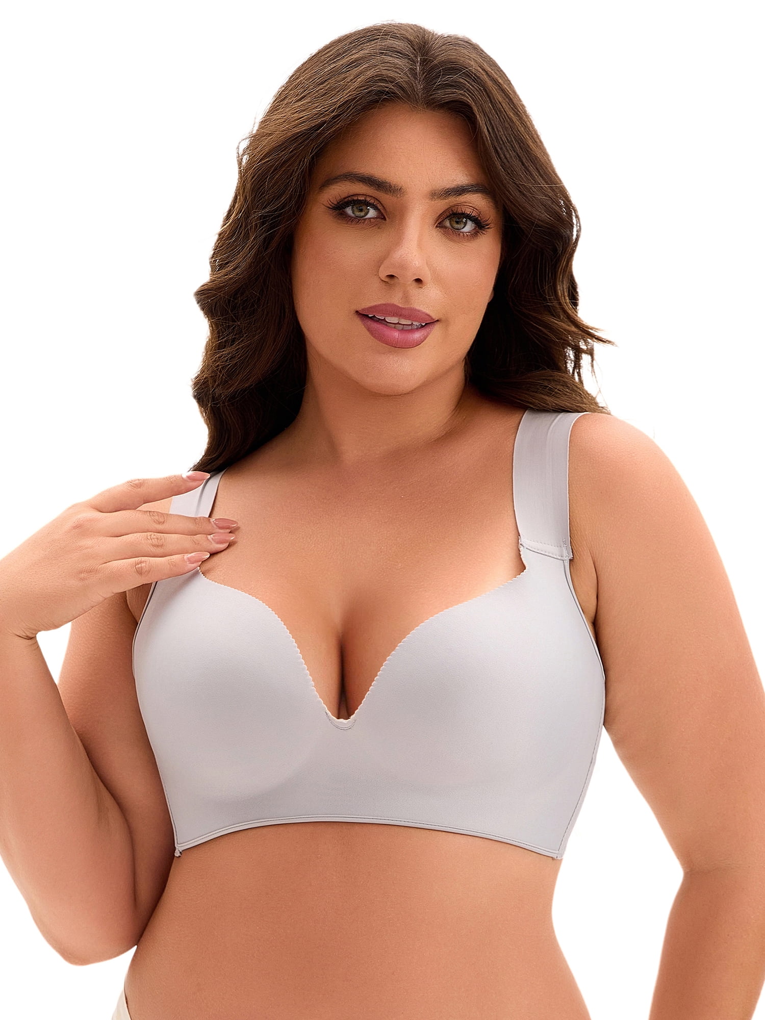 Unique Bargains Full Coverage Push Up Support Bra C 38 Grey