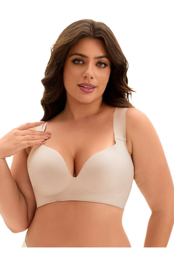 Full Coverage Push Up Support Bra C 40 Beige