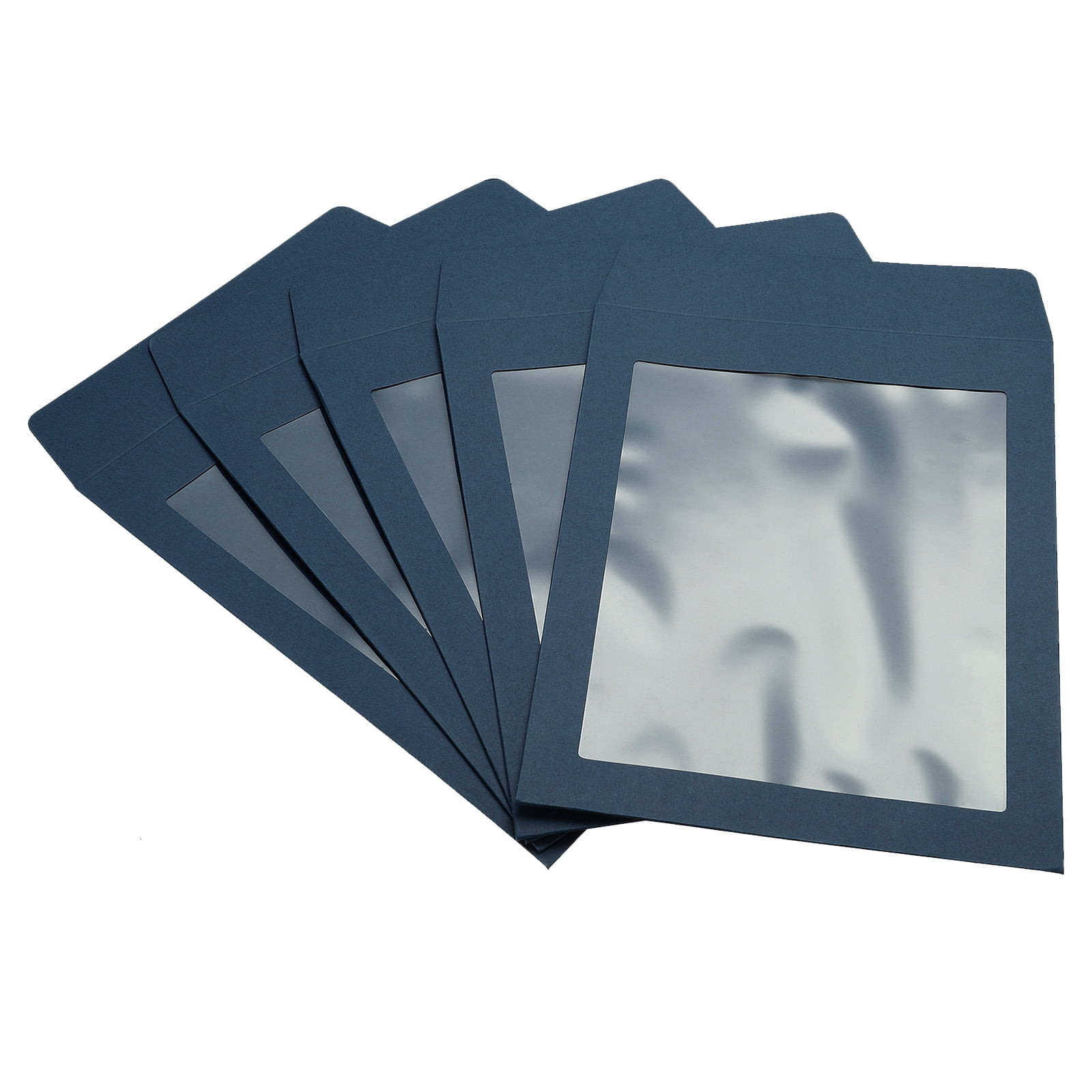 Unique Bargains Full Face Window Envelopes Clear Single Sided Blue