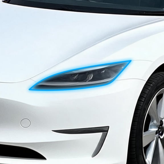 Unique Bargains Full Headlight Head Light Tint Kit for Tesla Model 3 2020-2022 for Tesla Model Y 2020-2024 TPU Precut Vinyl Overlay Tint Kit Transparent 1set