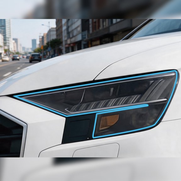 Unique Bargains Full Headlight Head Light Tint Kit for Audi RS Q8 & Q8 & SQ8 2019-2023 TPU Precut Vinyl Overlay Tint Kit Transparent 1 Set