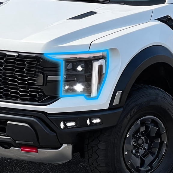 Unique Bargains Full Headlight Head Light Tint Kit for Ford F-150 2024-2026 TPU Precut Vinyl Overlay Tint Kit Transparent 1 Set