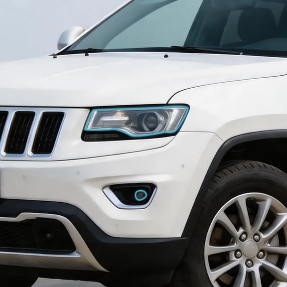 Unique Bargains Full Headlight Head Light Tint Kit for Jeep Grand Cherokee 2014-2021 TPU Precut Vinyl Overlay Tint Kit Transparent 1 Set