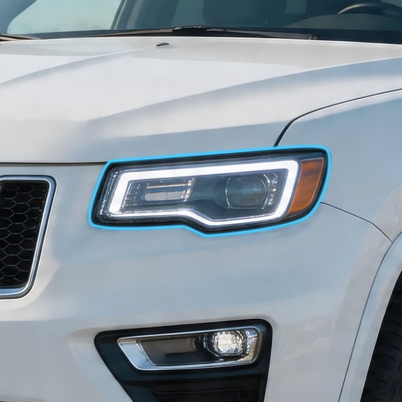 Unique Bargains Full Headlight Head Light Tint Kit for Jeep Grand Cherokee 2022-2025 TPU Precut Vinyl Overlay Tint Kit Transparent 1 Set