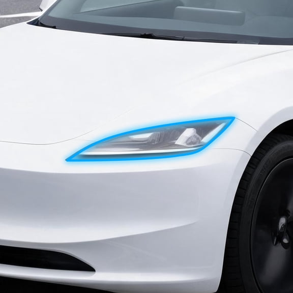 Unique Bargains Full Headlight Head Light Tint Kit for Tesla Model 3 Highland 2024-2026 TPU Precut Vinyl Overlay Tint Kit Transparent 1 Set