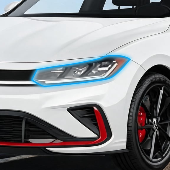 Unique Bargains Full Headlight Head Light Tint Kit for Volkswagen Jetta 2025-2026 TPU Precut Vinyl Overlay Tint Kit Transparent 1 Set