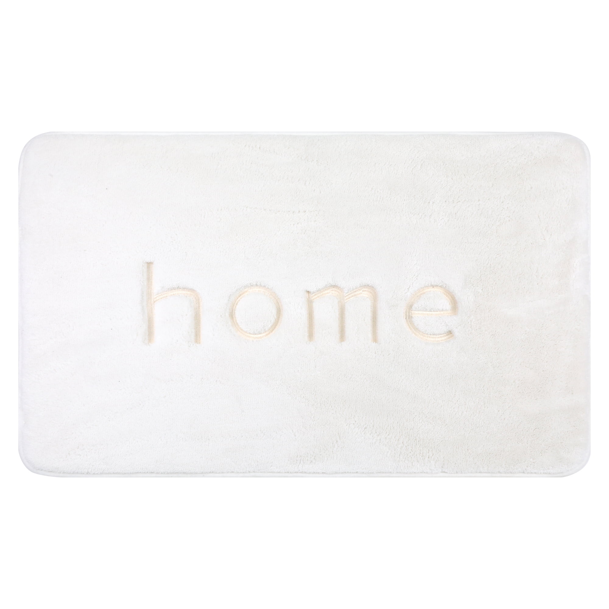 Unique Bargains Funny Letters Bath Rugs Non Slip Washable Bath Mats White 20" x 32"