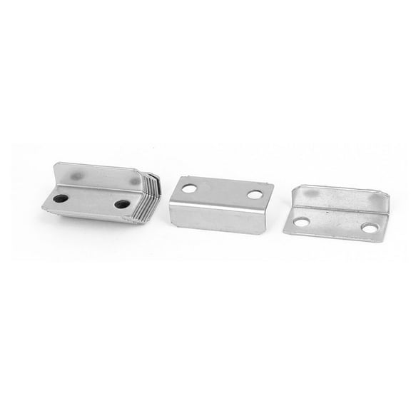 Unique Bargains Furniture Drawer Lock Strike Plates Joint Fastener Silver Tone 29mm Length 10Pcs