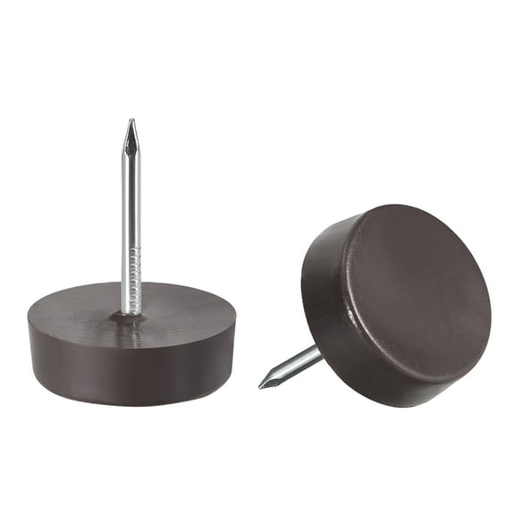 Unique Bargains Furniture Feet Nail Chair Table Leg Protector Pad 0.55'' Dia Brown 20 Count