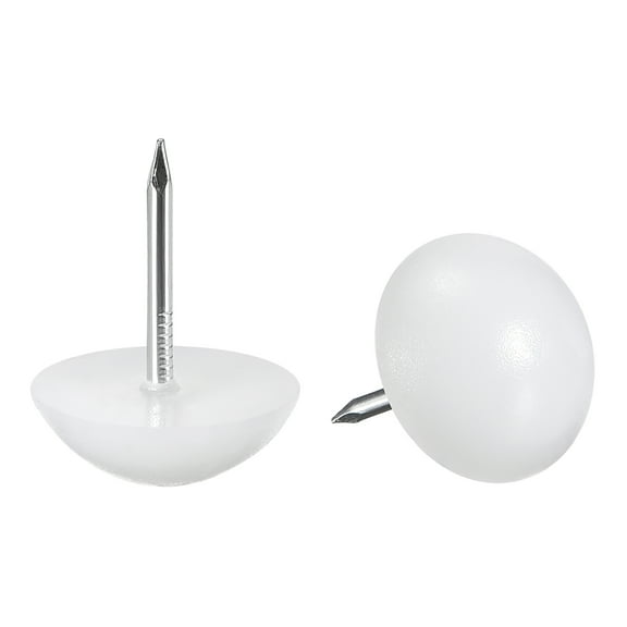 Unique Bargains Furniture Feet Nail Chair Table Leg Protector Pad 0.63' Dia White 10pcs