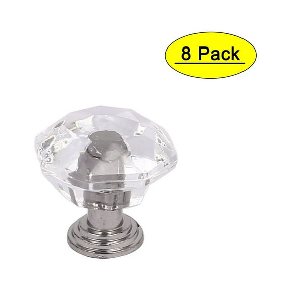 Unique Bargains Furniture Furniture Door Single Hole Round Acrylic Pull Knobs 26mm Dia 8Pcs
