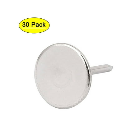 Unique Bargains Furniture Metal Round Flat Head Upholstery Tack Nail Silver Tone 7/16" Dia 30pcs