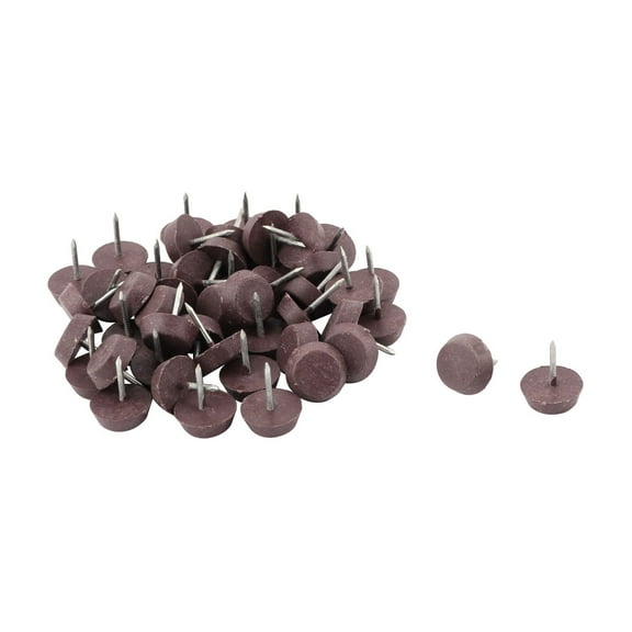 Unique Bargains Furniture Metal Tip Round Base Protector Chair Table Foot Nails 15mm Dia 50Pcs