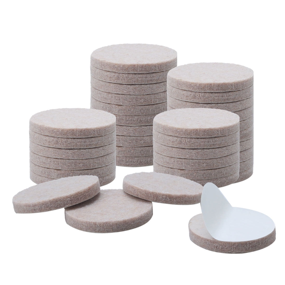 Beige Round Self-Stick Felt Furniture Pads, 36 Pieces