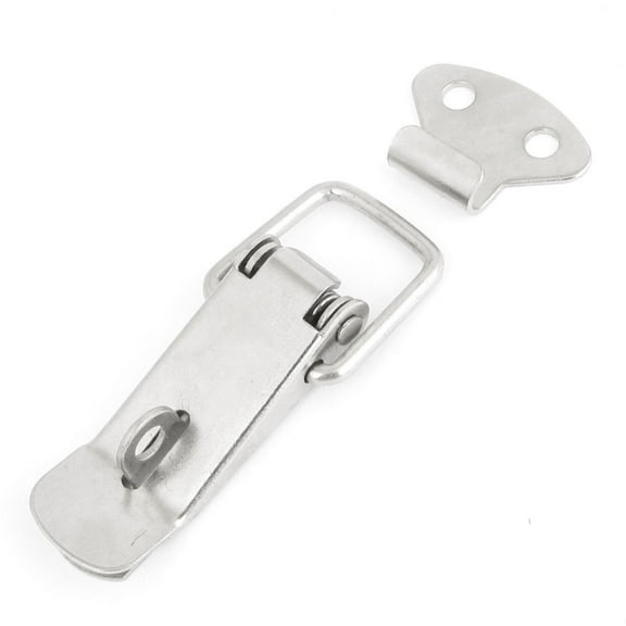 Unique Bargains Furniture Spring Loaded Stainless Steel Drawer Toggle Latch Hasp 2.8"