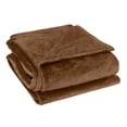thumbnail image 1 of PiccoCasa Microplush Fleece Throw Blanket for Full Bed, Chocolate Color, 70" x 78", 1 of 8