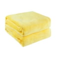 thumbnail image 1 of Unique Bargains Fuzzy Plush Flannel Fleece Throw Blanket Yellow 59" x 78", 1 of 8