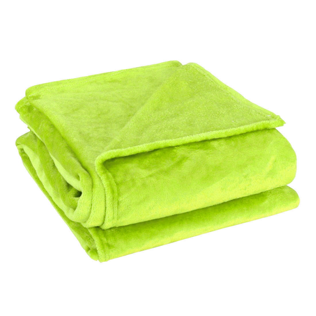 Unique Bargains Fuzzy Plush Flannel Fleece Throw Blanket Yellow Green 71" x 78"