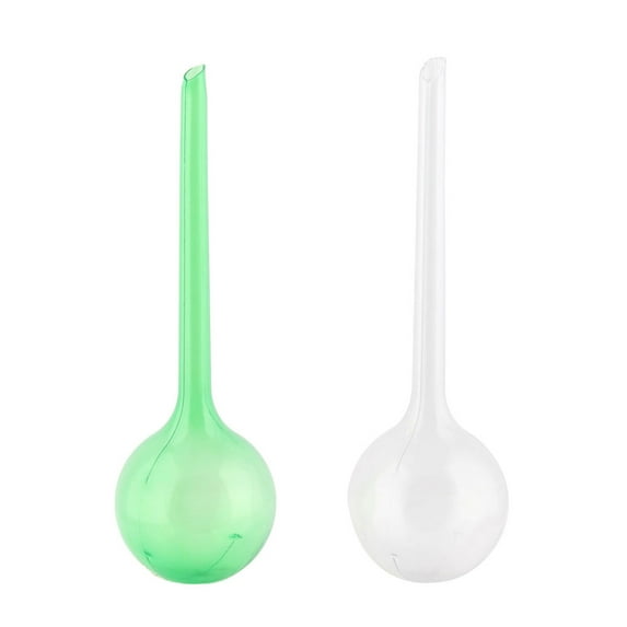 Garden Plant Plastic Self-watering Stick Watering Bulbs Globes Green Clear 2 PCS