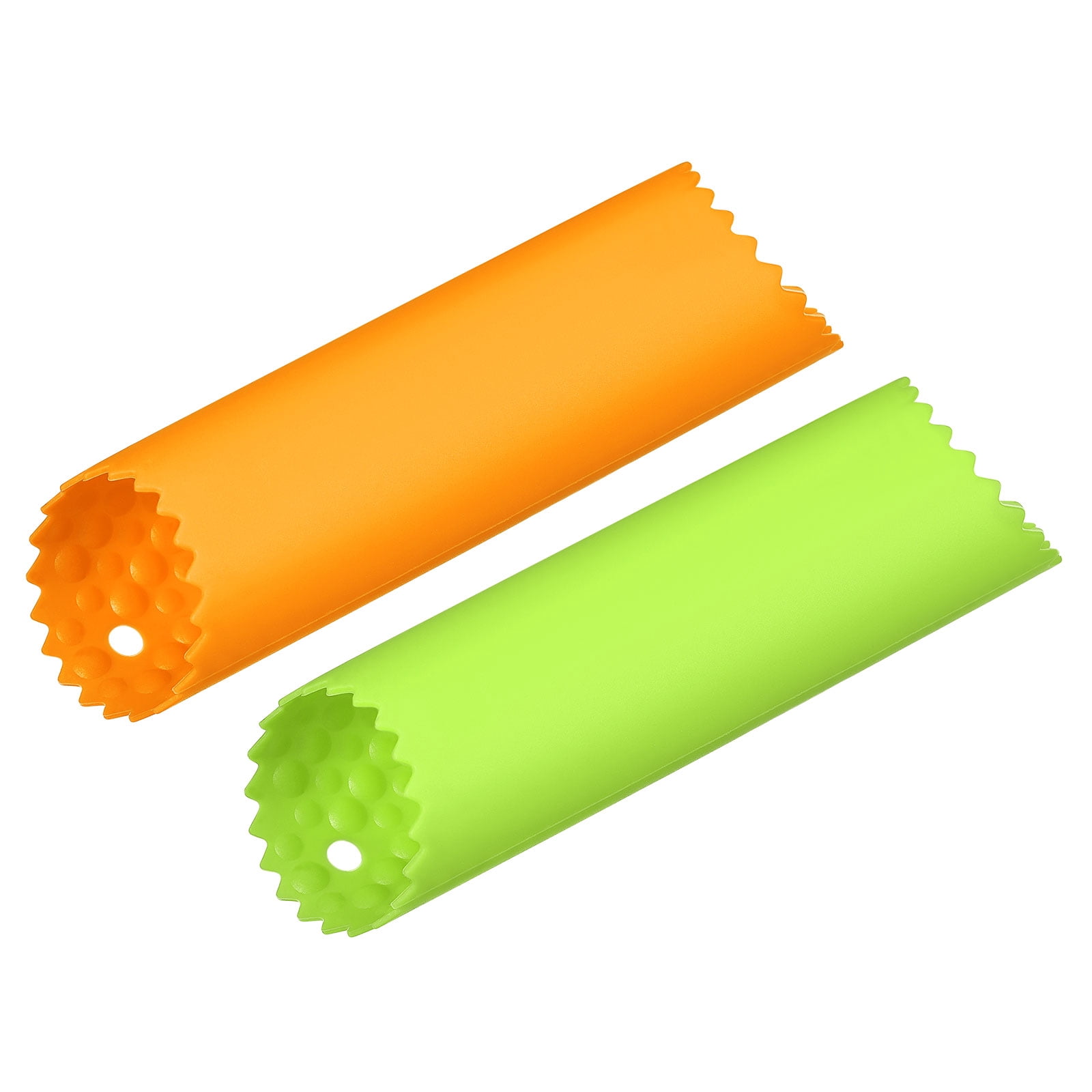 Unique Bargains Garlic Peeler Skin Remover Roller Keeper Orange/Green