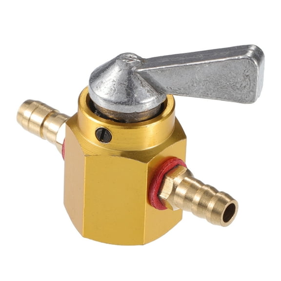 Unique Bargains Gas Inline Petrol On-Off Fuel Tap Petcock Valve Switch 6mm for Motorbike ATV Quad Dirt Bike Gold Tone